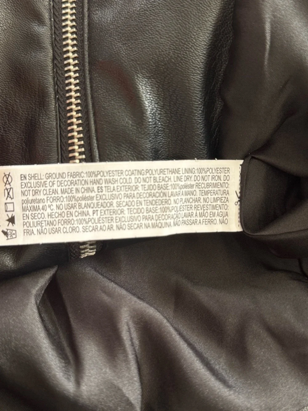 Forever 21 Black, Red & White Leather-Style Racing Jacket